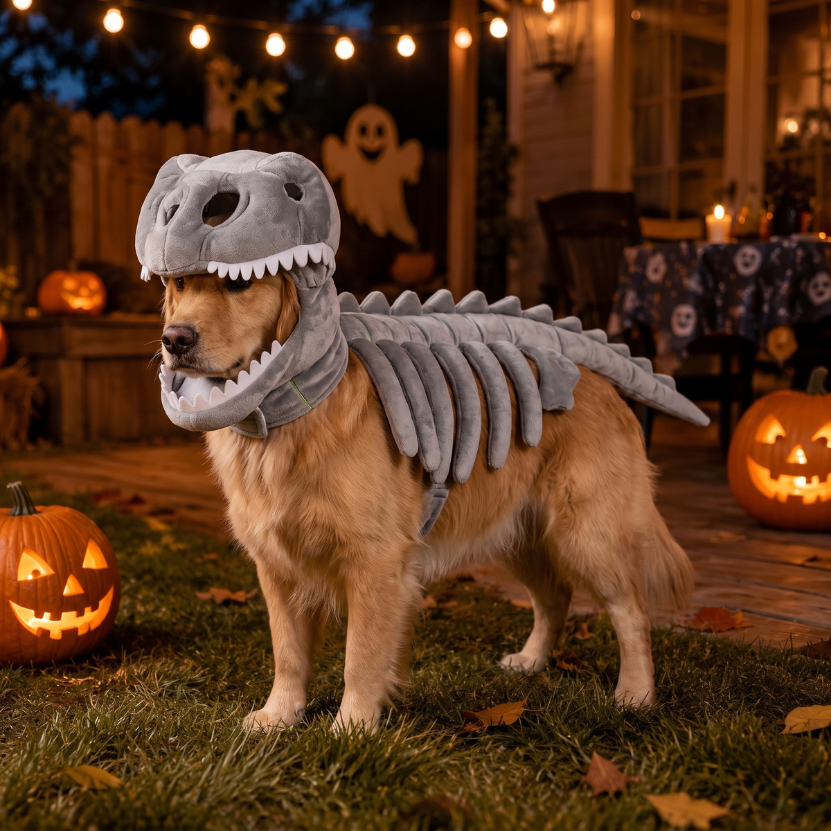 Pawzy Care Dino Skeleton Pet Costume