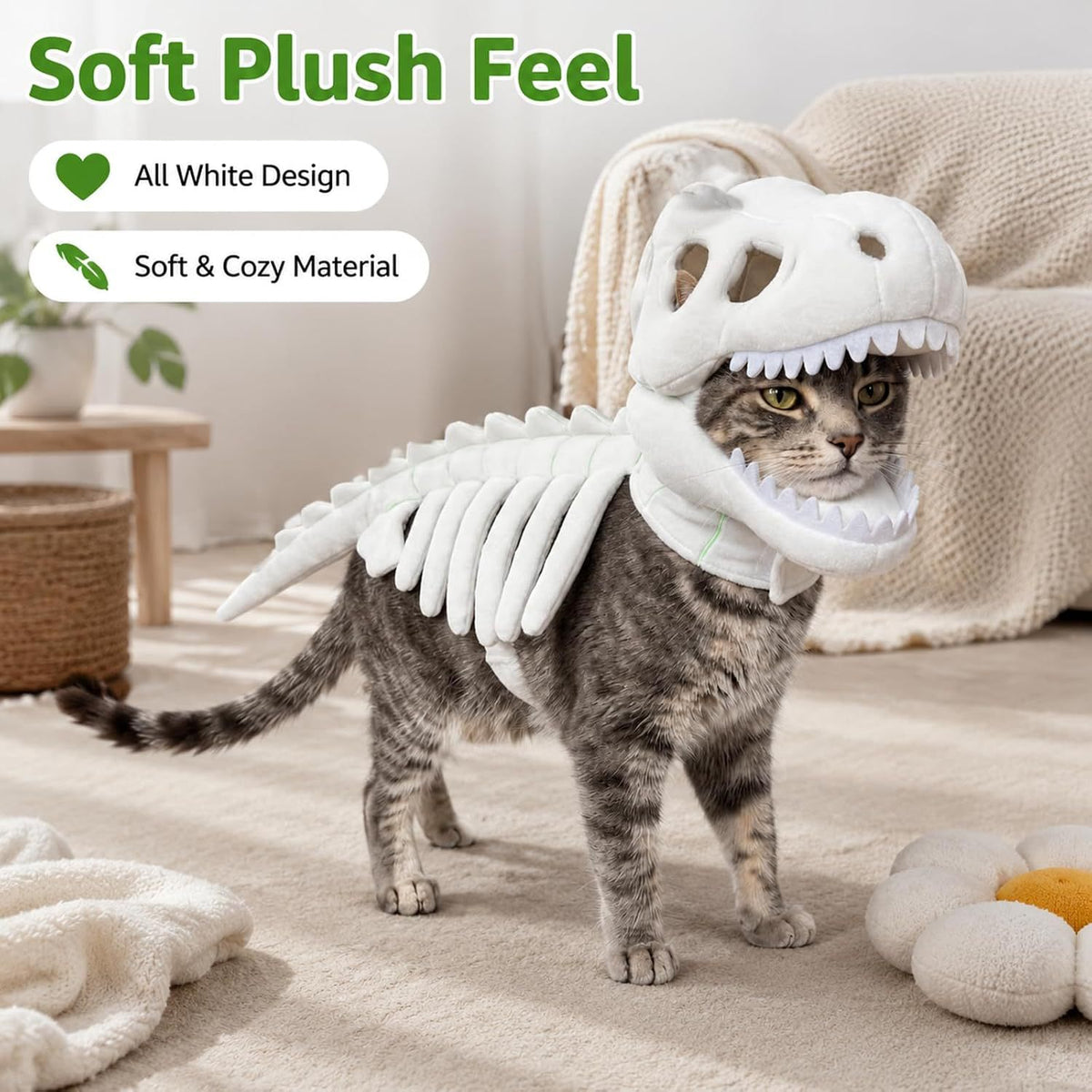 Pawzy Care Dino Skeleton Pet Costume