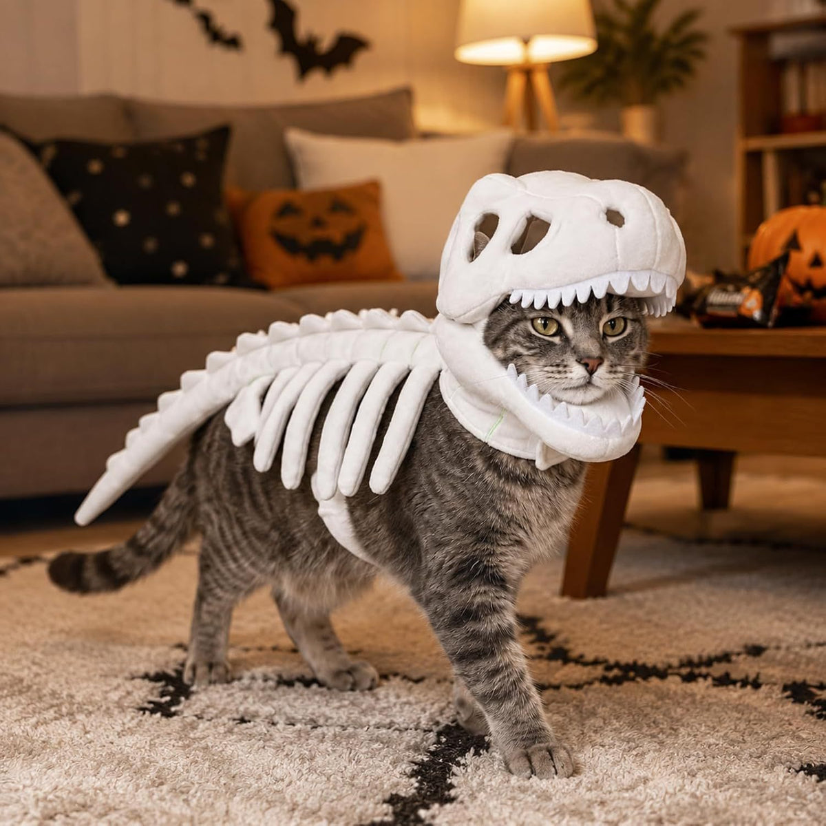 Pawzy Care Dino Skeleton Pet Costume