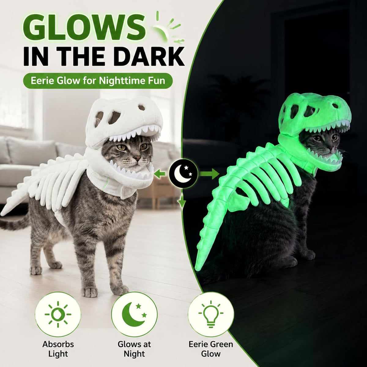 Pawzy Care Dino Skeleton Pet Costume